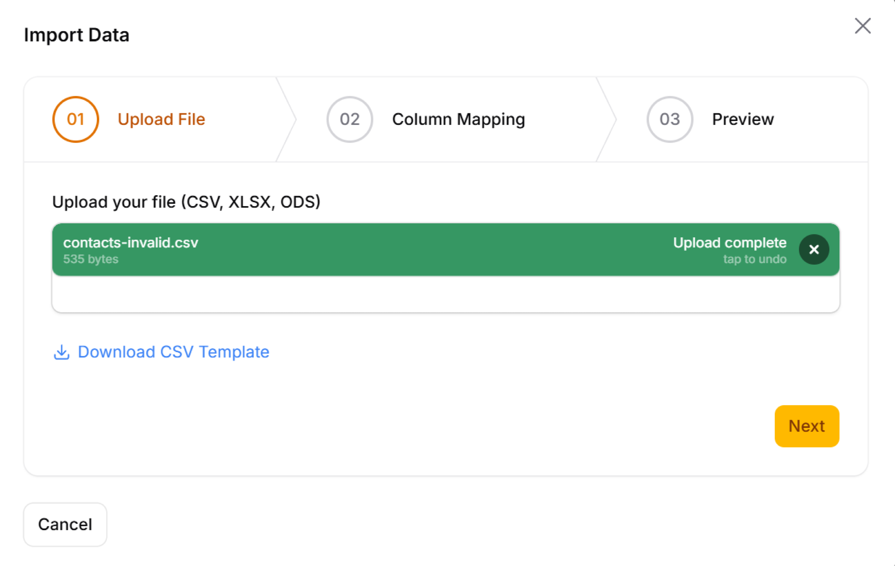 Batch import by uploading files