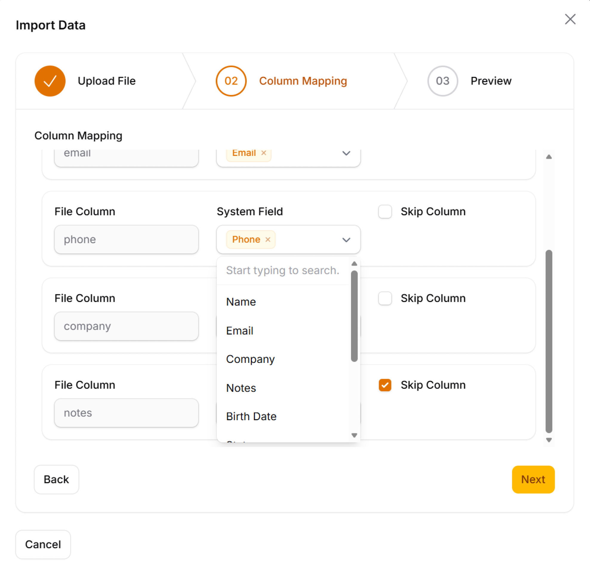 Field mapping supports field splitting and field merging operations;